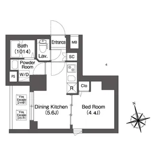 コンフォリア・リヴ品川南大井【6階】の間取り