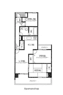 ラ・レーヌ日野【5階】の間取り