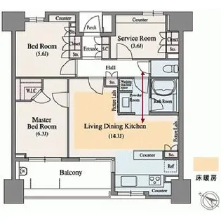 KDXレジデンス町田【14階】の間取り