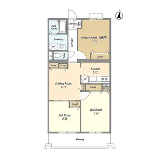 オーキッドレジデンス港北綱島ウエスト【5階】の間取り