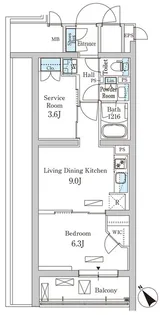 パークアクシス北千束MOCXION【4階】の間取り