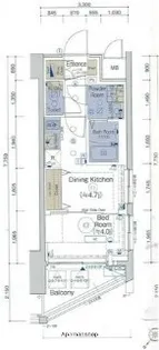 エステムプラザ横濱関内【7階】の間取り