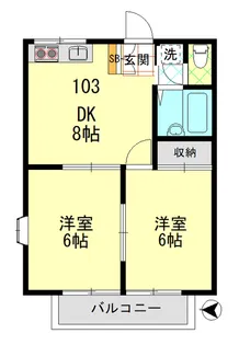 エステートピア能見台【1階】の間取り