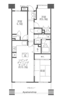 ライオンズマンションセントワーフ横濱パームコート【2階】の間取り