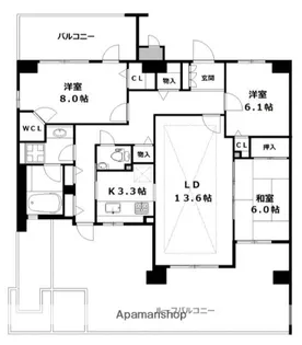 グレイスガーデン上大岡【7階】の間取り