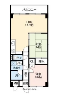 ヒルサイドクラタ【2階】の間取り