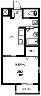 フラット湘南【1階】の間取り