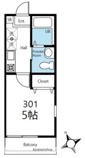 ハーミットクラブハウス横浜白楽【3階】の間取り