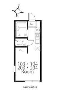 ハーミットクラブハウス根岸A棟【2階】の間取り