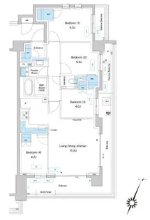 プレディアコート鷺沼【0412号室】の間取り