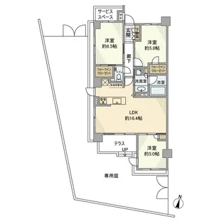 ルフォン横浜根岸【1階】の間取り