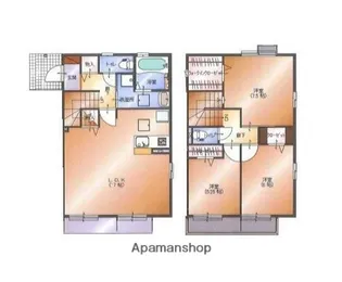 神奈川県藤沢市本鵠沼3丁目【テラスハウス】の間取り
