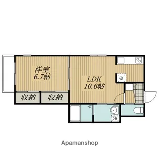 RIVERSIDE DEUX.M【3階】の間取り