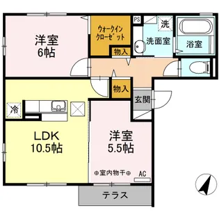 ハーベスト七番館【1階】の間取り