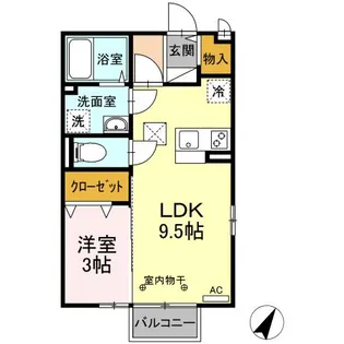 第3サニーサイト【1階】の間取り