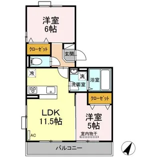 フォレストリーフ【1階】の間取り