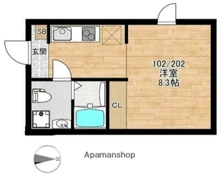 桜ビュー神大寺【1階】の間取り