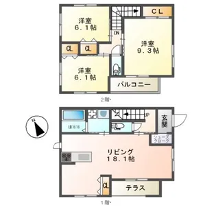 モンテウエスト【Ⅰ号室】の間取り
