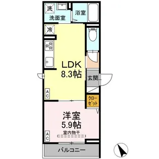 DBLESS横須賀Ⅰ【2階】の間取り