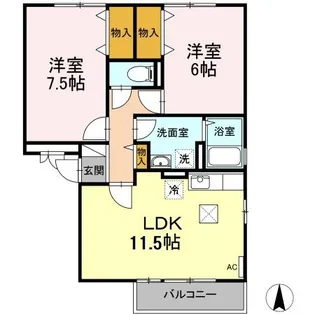 アドラブール【2階】の間取り