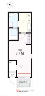 ハーミットクラブハウス横濱西谷【3階】の間取り