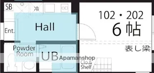 ハーミットクラブハウスワイズクラブ【1階】の間取り