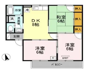 亀井コーポ【2階】の間取り