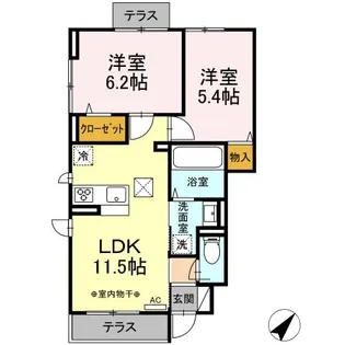 RSHEIM(エルスハイム)【1階】の間取り