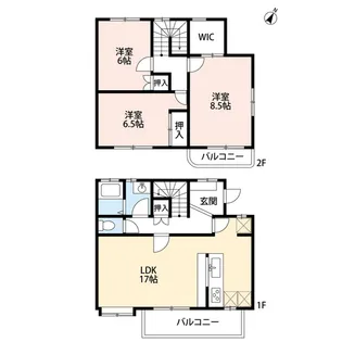 フェリース美しが丘西【1階】の間取り