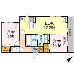 BLANC CUBE(ブラン キューブ)【2階】の間取り