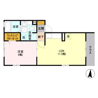 ヴェリナ旭町【1階】の間取り