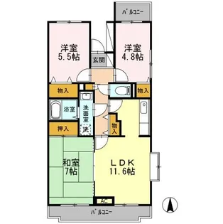 BELLEVUE参番館【2階】の間取り