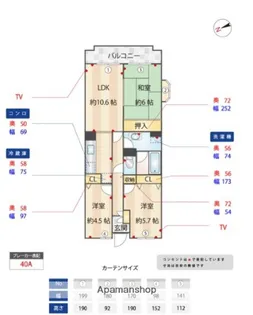フルールアンサンク【1階】の間取り