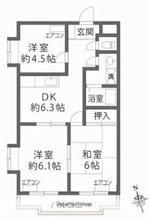 ラークハイツ座間【3階】の間取り
