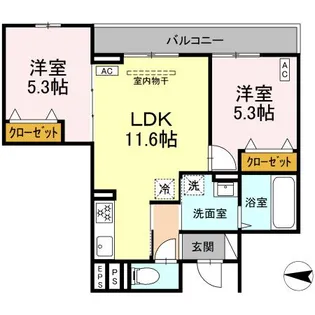 カルディア新綱島【2階】の間取り