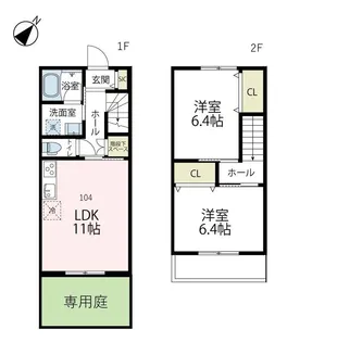 SOUTH CLAIREA【104号室号室】の間取り