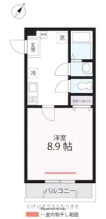 ハーミットクラブハウスサナブルーム生麦【2階】の間取り