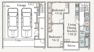 パインズガレージ【C号室】の間取り
