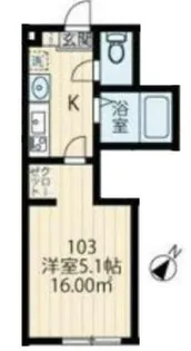 1Kの間取り画像