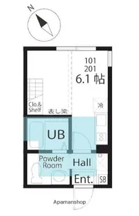ハーミットクラブハウス鶴見HELIOS【2階】の間取り