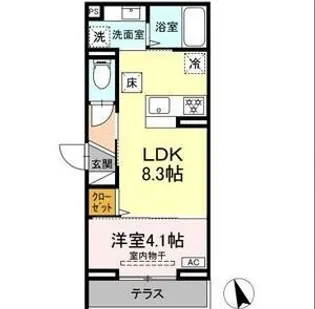 D PAINA 上平間 II【1階】の間取り