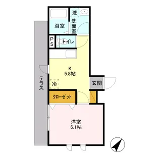 グランセMASEKI【1階】の間取り