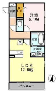 ジュネス中河原【3階】の間取り
