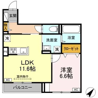 1LDKの間取り画像