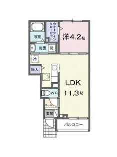 レフィナード【1階】の間取り
