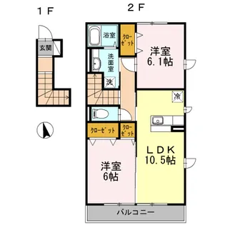 ラッキーベル C【2階】の間取り