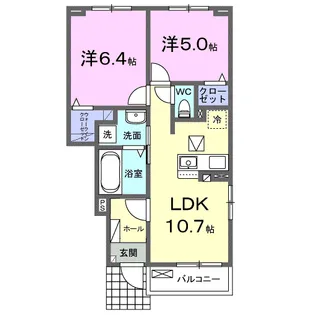 パークサイドアルモニー【1階】の間取り