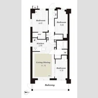 クレストフォルム湘南鵠沼【1階】の間取り