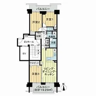 サン・ステージ緑園都市東の街7番館【13階】の間取り