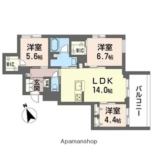 ピノ・グリナージュ【3階】の間取り